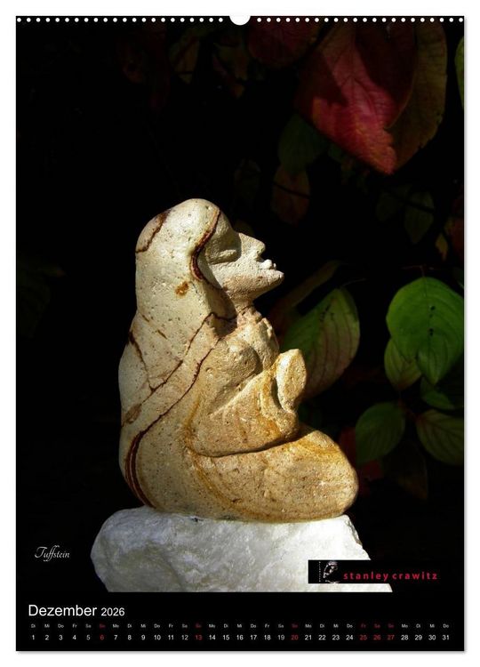 Produktbild: Kunstkalender 2026 - Encaustic und Tuffstein - Skulpturen (hochwertiger Premium Wandkalender 2026 DIN A2 hoch), Kunstdruck in Hochglanz