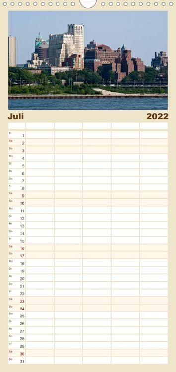 Produktbild: Familienplaner Ansichten einer Stadt: New York (Wandkalender 2022 , 21 cm x 45 cm, hoch)