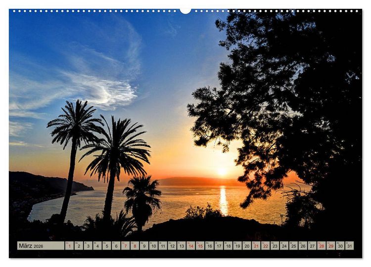 Produktbild: Taormina zur blauen Stunde (hochwertiger Premium Wandkalender 2026 DIN A2 quer), Kunstdruck in Hochglanz