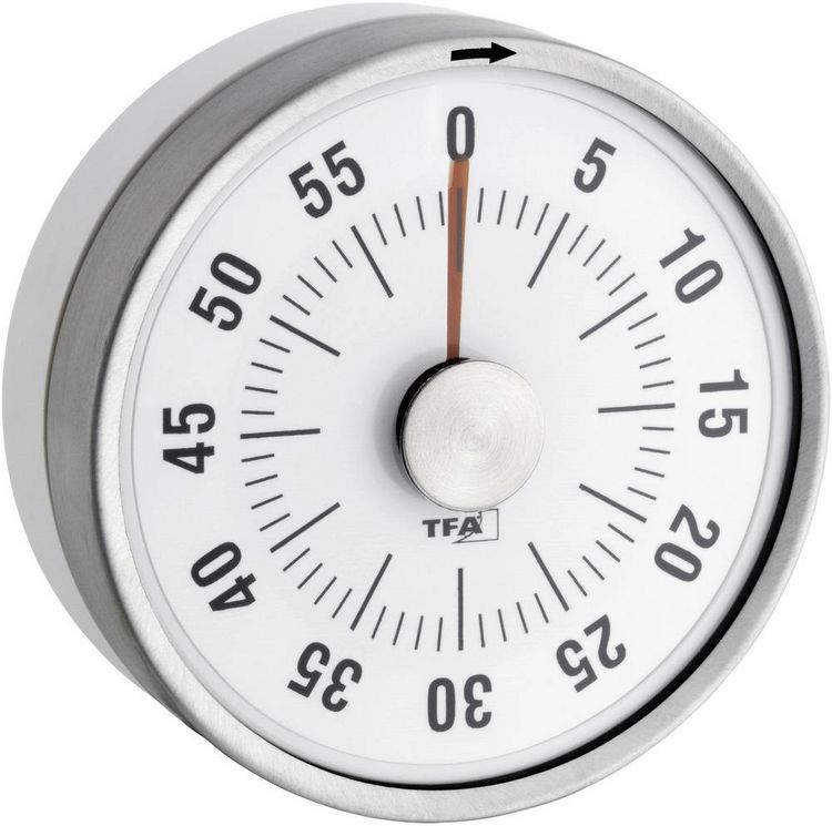 Produktbild: TFA Dostmann Puck Timer Wei&szlig; analog