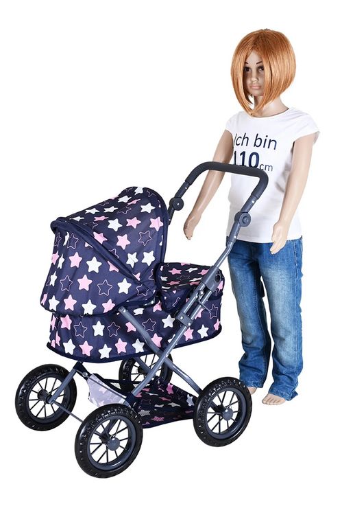 Produktbild: Knorrtoys 63443 - Puppenwagen First Princess Star Blue Pink, klappbar, Schieberh&ouml;he: 40-66cm