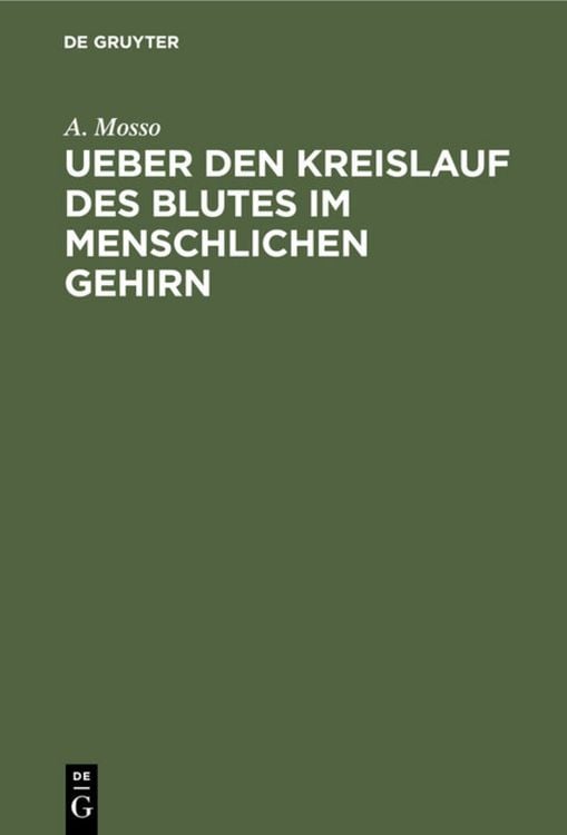 Produktbild: Ueber den Kreislauf des Blutes im menschlichen Gehirn