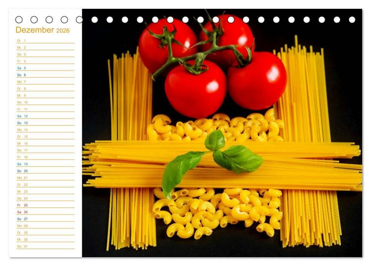 Produktbild: Pasta (Tischkalender 2026 DIN A5 quer), CALVENDO Monatskalender