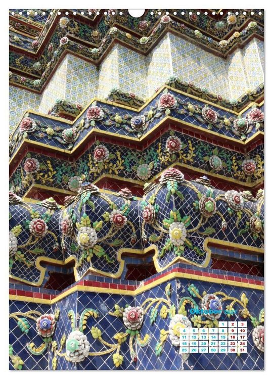 Produktbild: Bangkoks Tempel - Goldene Pagoden und safrangelbe Roben (Wandkalender 2027 DIN A3 hoch), CALVENDO Monatskalender