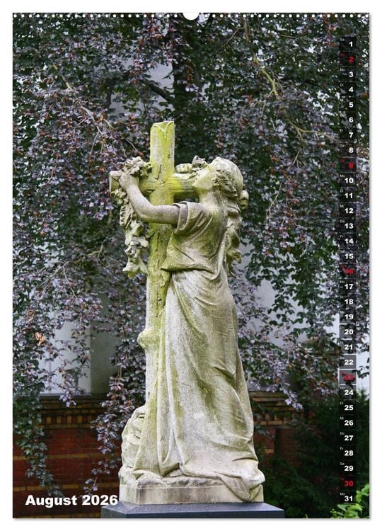 Produktbild: Friedhofsengel in Berlin (hochwertiger Premium Wandkalender 2026 DIN A2 hoch), Kunstdruck in Hochglanz
