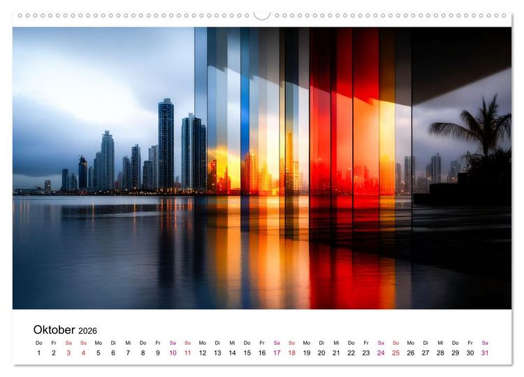 Produktbild: Stadt Lichter (Wandkalender 2026 DIN A2 quer), CALVENDO Monatskalender