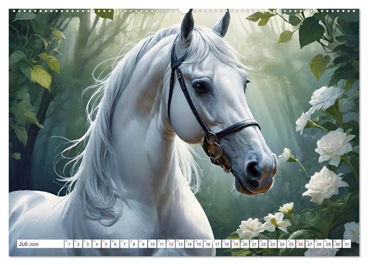 Produktbild: Lipizzaner. Kunstvolle Portr&auml;ts sch&ouml;ner Pferde (Wandkalender 2026 DIN A2 quer), CALVENDO Monatskalender