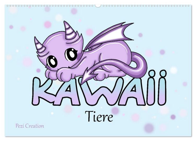 Produktbild: niedliche Kawaii Tiere (Wandkalender 2026 DIN A2 quer), CALVENDO Monatskalender