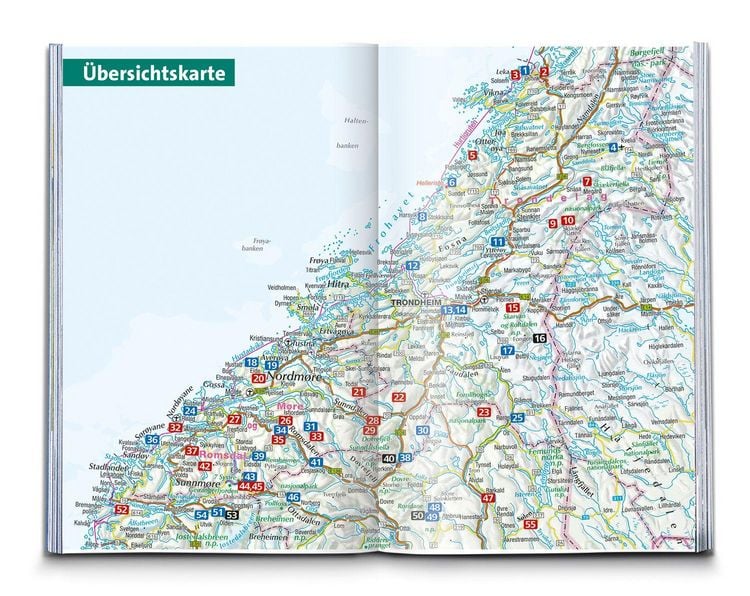 Produktbild: KOMPASS Wanderf&uuml;hrer Norwegen Mitte, von Fylke Tr&oslash;ndelag bis zum Nationalpark Jodalsbreen, 55 Touren mit Extra-Tourenkarte