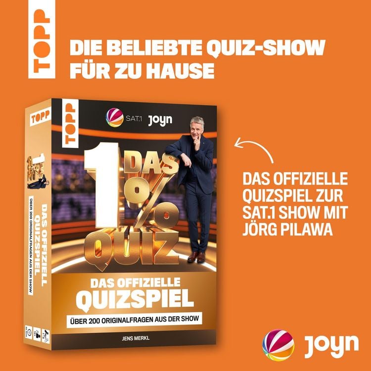 Produktbild: Das 1% Quiz &ndash; Wie clever bist du? Das offizielle Quizspiel mit Fragen aus der Show