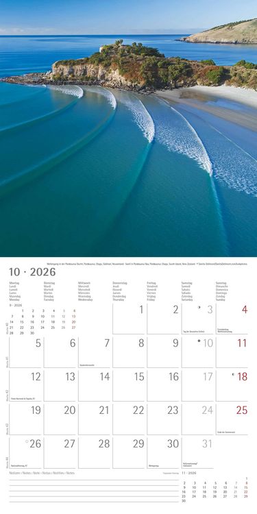 Produktbild: Alpha Edition - Am Meer 2026 Broschürenkalender, 30x30cm, Wandkalender mit Platz für Notizen und Termine, Bilder rund ums Meer, Monatsübersicht und Fe