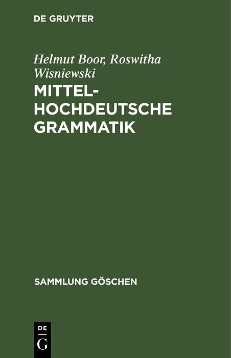 Produktbild: Mittelhochdeutsche Grammatik