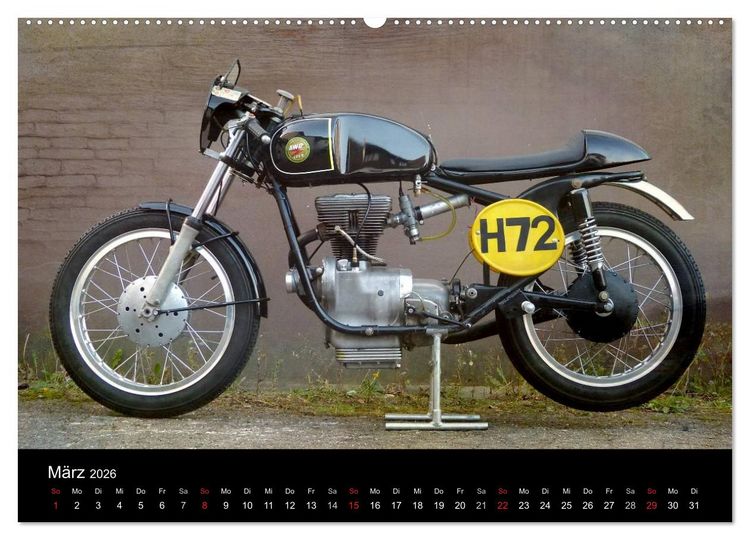 Produktbild: Motorrad Oldtimer (hochwertiger Premium Wandkalender 2026 DIN A2 quer), Kunstdruck in Hochglanz
