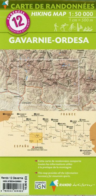 Produktbild: Pyr&eacute;n&eacute;es carte 12 Gavarnie - Ordesa 1 : 50 000