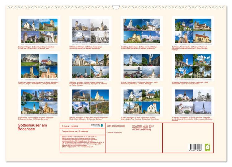 Produktbild: Gottesh&auml;user am Bodensee (Wandkalender 2026 DIN A2 quer), CALVENDO Monatskalender
