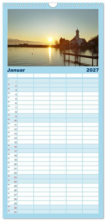 Produktbild: Familienplaner 2027 - Ein Jahr am BODENSEE mit 5 Spalten (Wandkalender, 21 x 45 cm) CALVENDO