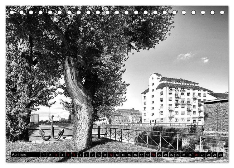 Produktbild: Magdeburg in Schwarz - Wei&szlig; (Tischkalender 2026 DIN A5 quer), CALVENDO Monatskalender