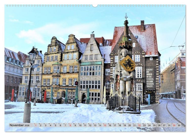 Produktbild: Hansestadt Bremen - Ein Stadtstaat an der Weser (hochwertiger Premium Wandkalender 2026 DIN A2 quer), Kunstdruck in Hochglanz