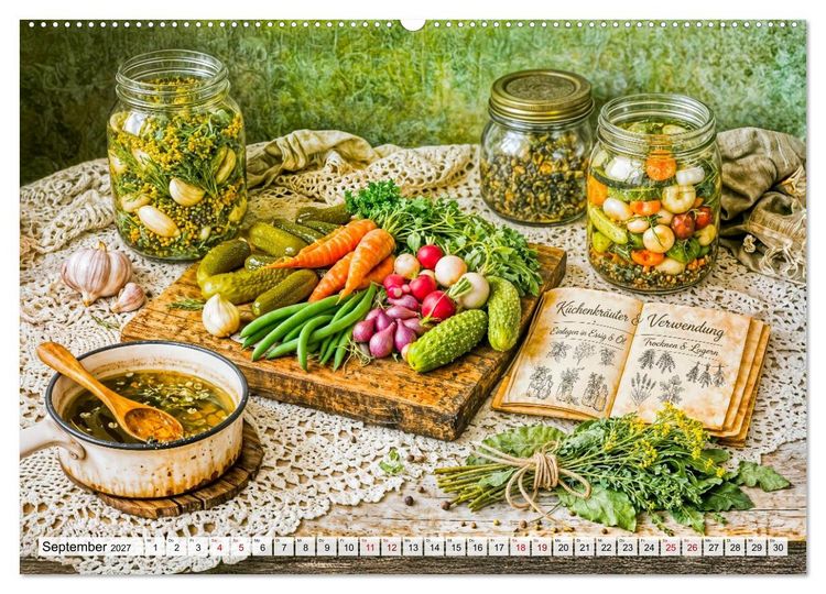 Produktbild: Alte Handwerksk&uuml;nste - Sticken, Backen, Schneidern und Traditionen (hochwertiger Premium Wandkalender 2027 DIN A2 quer), Kunstdruck in Hochglanz