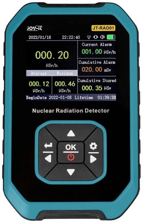 Produktbild: Joy-it JT-RAD01 Geigerz&auml;hler Strahlung: Beta, Gamma, R&ouml;ntgen akustischer Warnton, optisches Signal