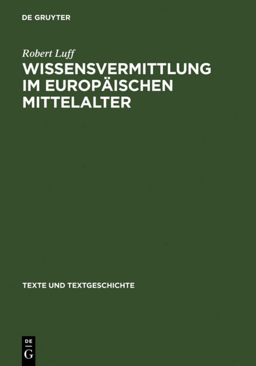 Produktbild: Wissensvermittlung im europ&auml;ischen Mittelalter