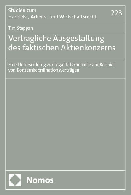 Produktbild: Vertragliche Ausgestaltung des faktischen Aktienkonzerns