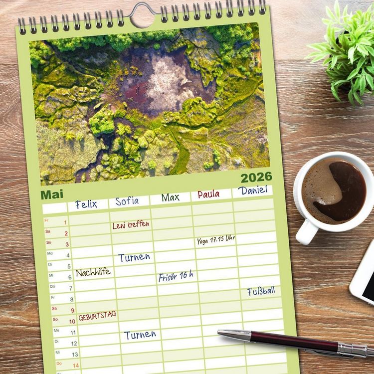 Produktbild: Familienplaner 2026 - Malediven - Wei&szlig;e Str&auml;nde und T&uuml;rkises Meer. mit 5 Spalten (Wandkalender, 21 x 45 cm) CALVENDO