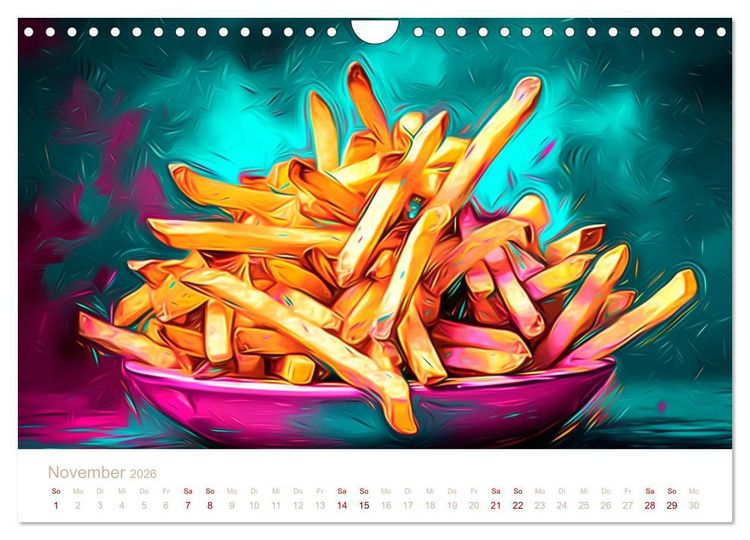 Produktbild: FAST FOOD KUNST (Wandkalender 2026 DIN A4 quer), CALVENDO Monatskalender