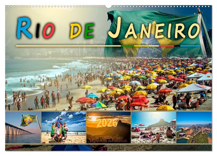 Produktbild: Rio de Janeiro, Stadt des Sonnenscheins (Wandkalender 2026 DIN A2 quer), CALVENDO Monatskalender