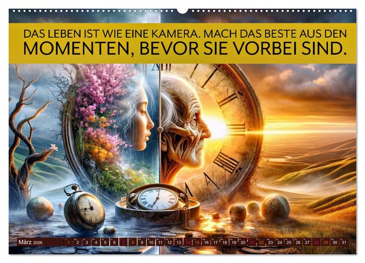 Produktbild: Im Flow der Zeit - im Hier und Jetzt (Wandkalender 2026 DIN A2 quer), CALVENDO Monatskalender