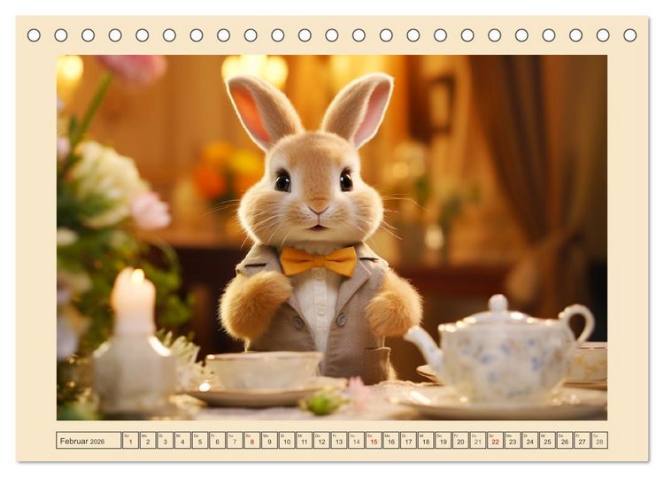 Produktbild: Liebliche Kaninchen. Flauschige Hopsis haben Spa&szlig; (Tischkalender 2026 DIN A5 quer), CALVENDO Monatskalender