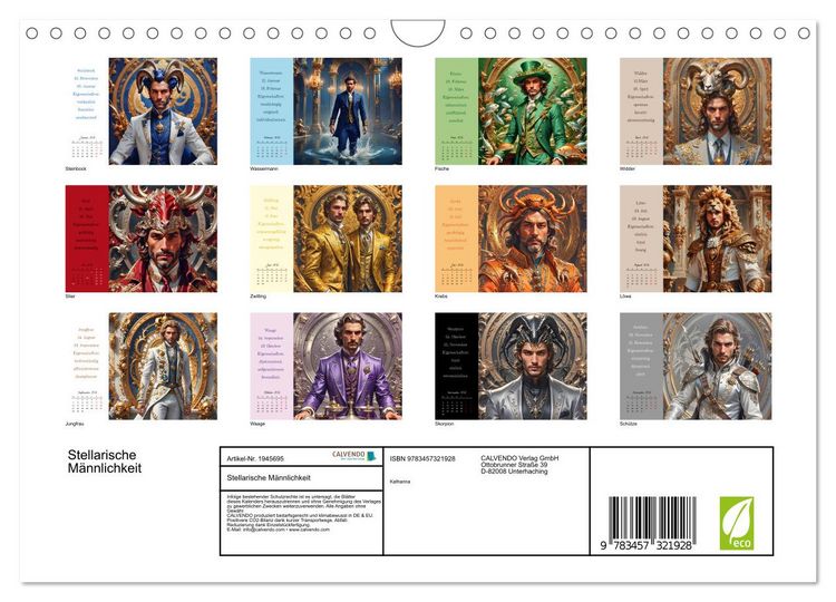 Produktbild: Stellarische M&auml;nnlichkeit (Wandkalender 2026 DIN A4 quer), CALVENDO Monatskalender