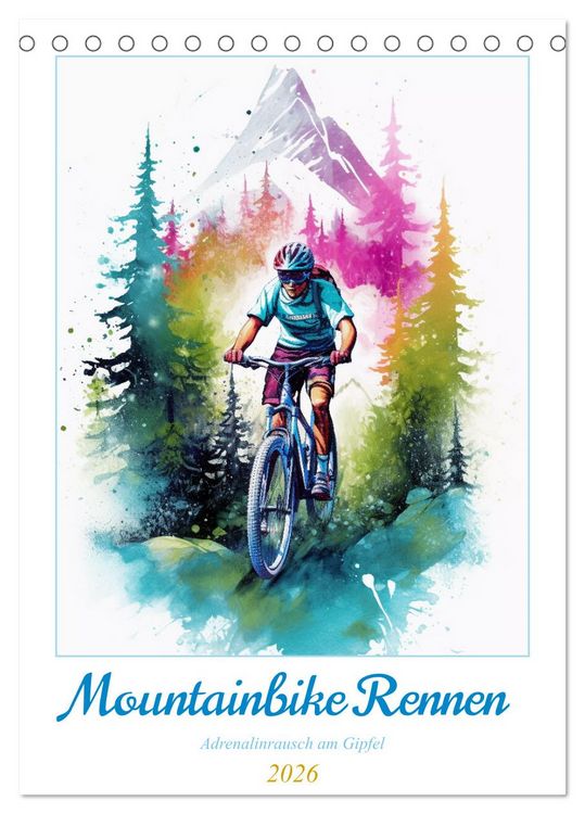 Produktbild: Mountainbike Rennen (Tischkalender 2026 DIN A5 hoch), CALVENDO Monatskalender