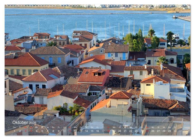 Produktbild: Nafplio &ndash; griechische Perle des Peloponnes (hochwertiger Premium Wandkalender 2026 DIN A2 quer), Kunstdruck in Hochglanz