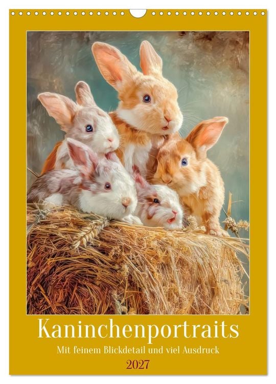 Produktbild: Kaninchenportraits - Mit feinem Blickdetail und viel Ausdruck (Wandkalender 2027 DIN A3 hoch), CALVENDO Monatskalender