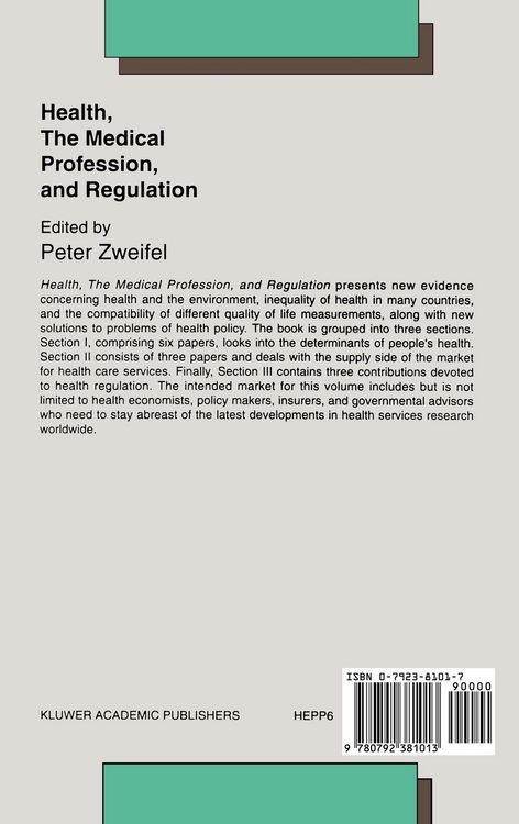 Produktbild: Health, the Medical Profession, and Regulation