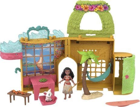 Produktbild: Disney Prinzessin Vaiana Storytime Stackers Puppenhaus mit kleiner Puppe, Tierfreund und 9 Zubehörteilen