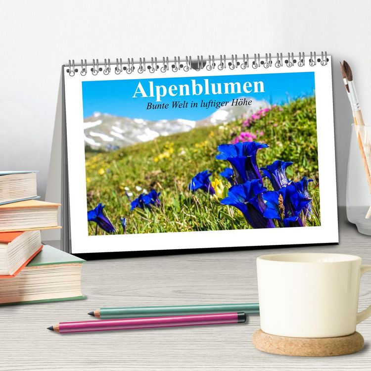 Produktbild: Alpenblumen. Bunte Welt in luftiger H&ouml;he (Tischkalender 2026 DIN A5 quer), CALVENDO Monatskalender