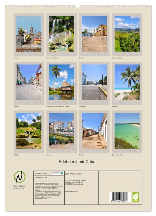 Produktbild: Erlebe mit mir Cuba (hochwertiger Premium Wandkalender 2026 DIN A2 hoch), Kunstdruck in Hochglanz