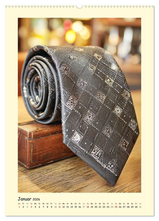 Produktbild: Knoten der Eleganz. Edle Krawatten f&uuml;r den Gentleman von Welt (Wandkalender 2026 DIN A2 hoch), CALVENDO Monatskalender
