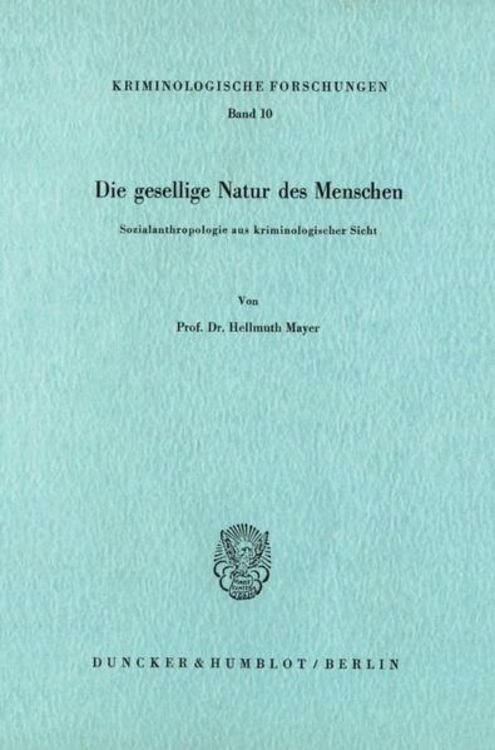 Produktbild: Die gesellige Natur des Menschen.