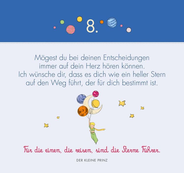 Produktbild: Postkarten-Adventskalender. Der Kleine Prinz. 24 liebe W&uuml;nsche f&uuml;r dich