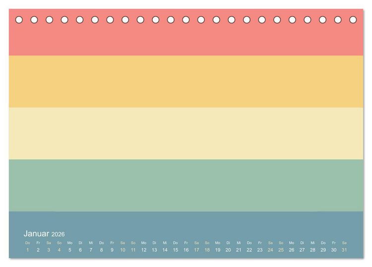 Produktbild: 70er Jahre Bastelkalender - DIY Kreativ-Kalender zum Selbstgestalten (Tischkalender 2026 DIN A5 quer), CALVENDO Monatskalender