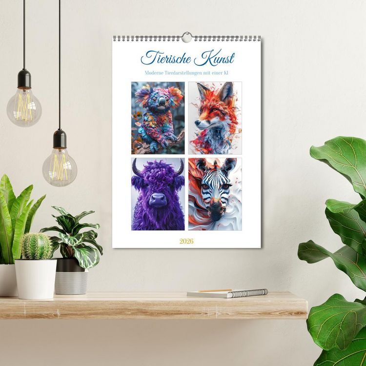 Produktbild: Tierische Kunst (Wandkalender 2026 DIN A3 hoch), CALVENDO Monatskalender
