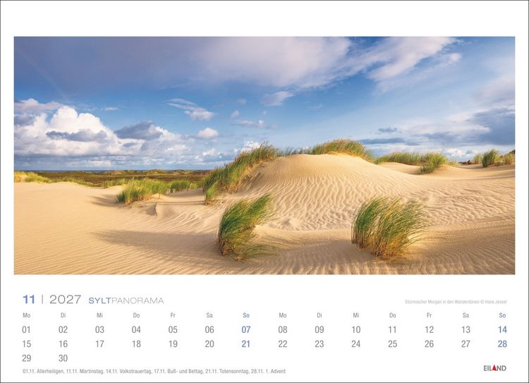 Produktbild: Sylt Panorama-Postkartenkalender 2027 - Hans Jessel
