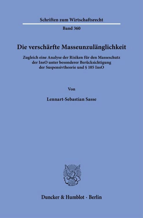 Produktbild: Die verschärfte Masseunzulänglichkeit