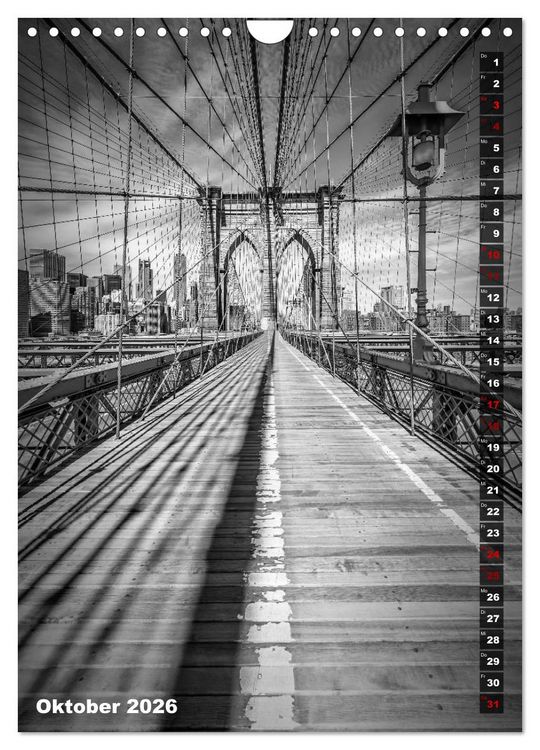Produktbild: NEW YORK CITY Monochrome Stadtansichten (Wandkalender 2026 DIN A4 hoch), CALVENDO Monatskalender