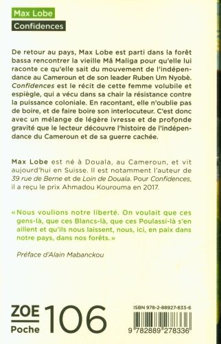 Produktbild: Confidences. Suivi de Lettre d'Alain Mabanckou &agrave; l'auteur