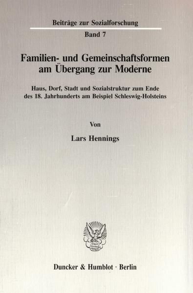 Produktbild: Familien- und Gemeinschaftsformen am &Uuml;bergang zur Moderne.