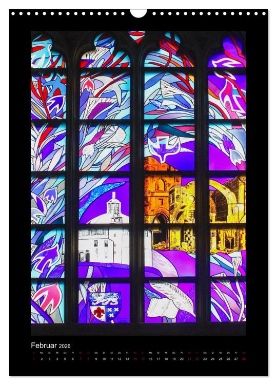 Produktbild: Kirchenfenster - Sakrale Glaskunst (Wandkalender 2026 DIN A3 hoch), CALVENDO Monatskalender